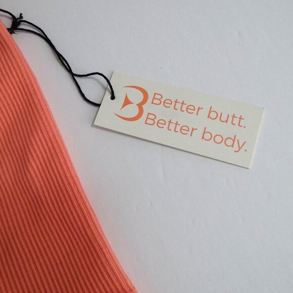 Bünda Seamless Ribbed High-Waisted Nylon Shorts Women Size XS Coral Better Butt - Picture 2 of 6